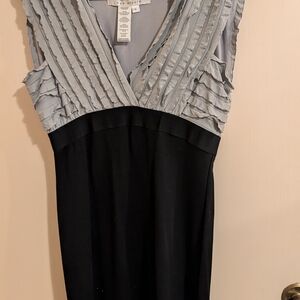 Max Studio Black and Gray Pleated Dress